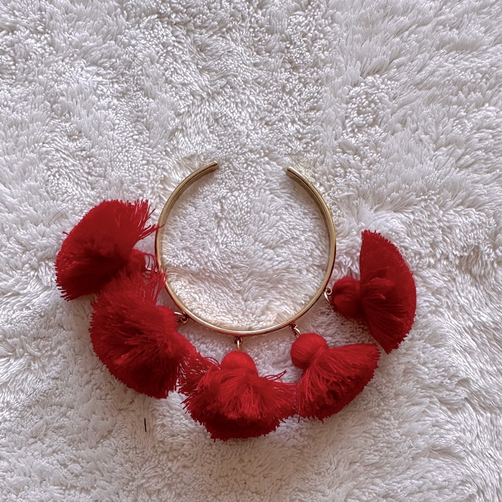 Red and gold cuff bracelet
